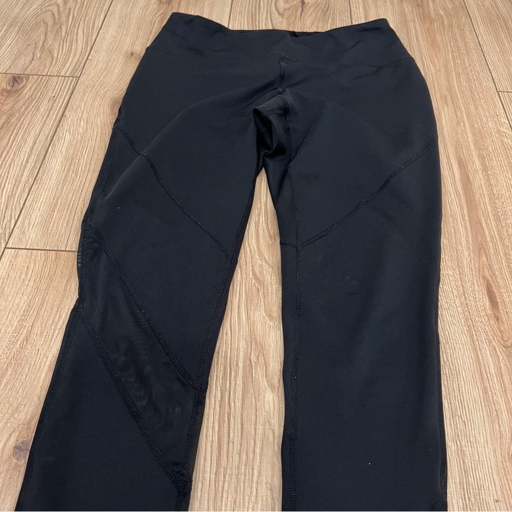 Black Leggings with Mesh Detail